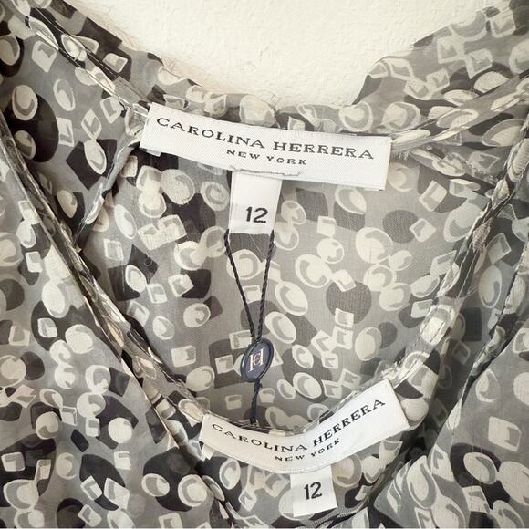 NWT Carolina Herrera Silk Print Tank & Blouse Sz 12 - Picture 3 of 8